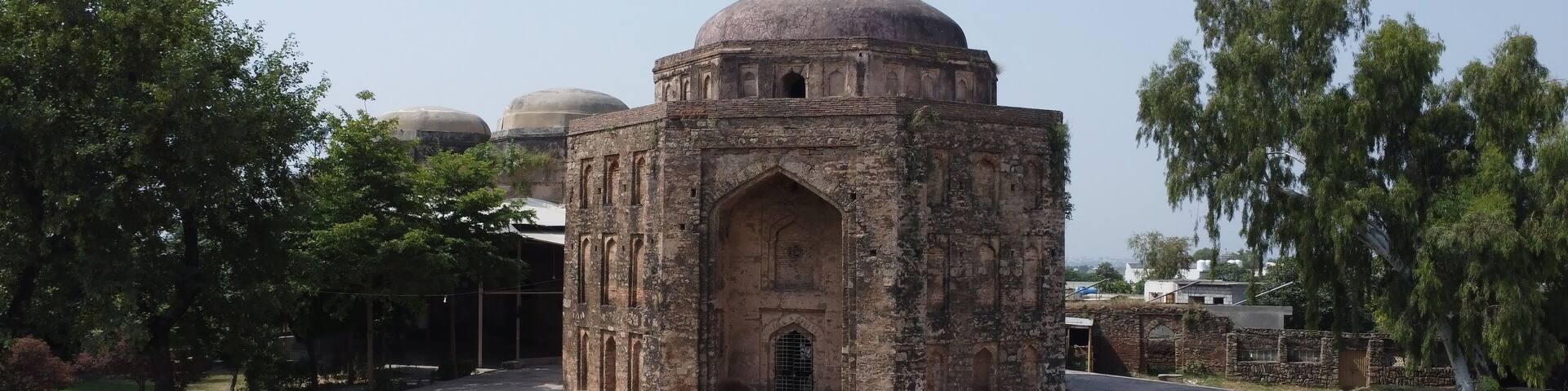 Rawat fort in Rawalpindi Pakistan showing the historic tomb of Sultan Sarang Khan and his sons who died in battle