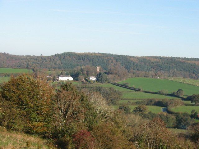 Marystow viewed from the hills above Chillaton Marystow Church viewed from the hill above Chillaton just South of the village