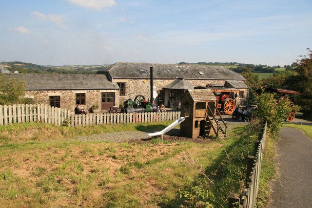 Dingles Steam Village This now incorporates a nationally important fairground collection. This was a special event day with a Garrett portable and a Burrell showmans in front of the main entrance.