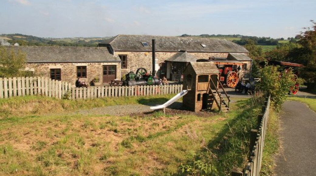 Dingles Steam Village This now incorporates a nationally important fairground collection. This was a special event day with a Garrett portable and a Burrell showmans in front of the main entrance.