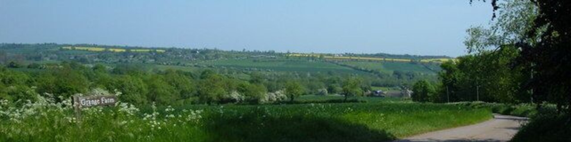 Entrance to Grange Farm The entrance to Grange Farm and bridleway, just off of Middle Aston Lane.