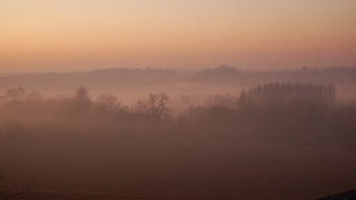 Lower Heyford Cherwell Valley in Evening Mist