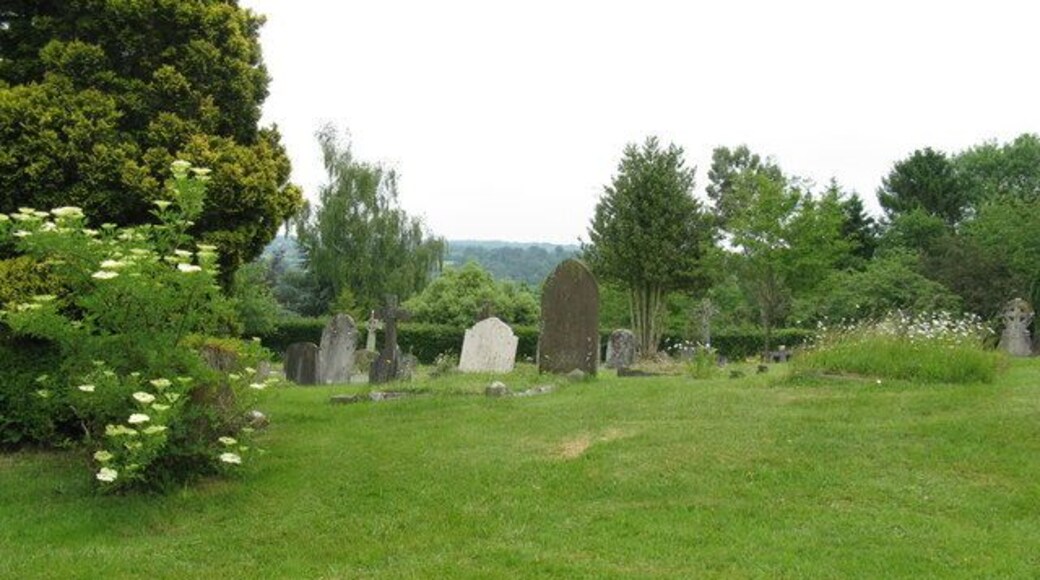 Gravestones in cemetery in Danehill The cemetery is on the opposite side of the road to the church