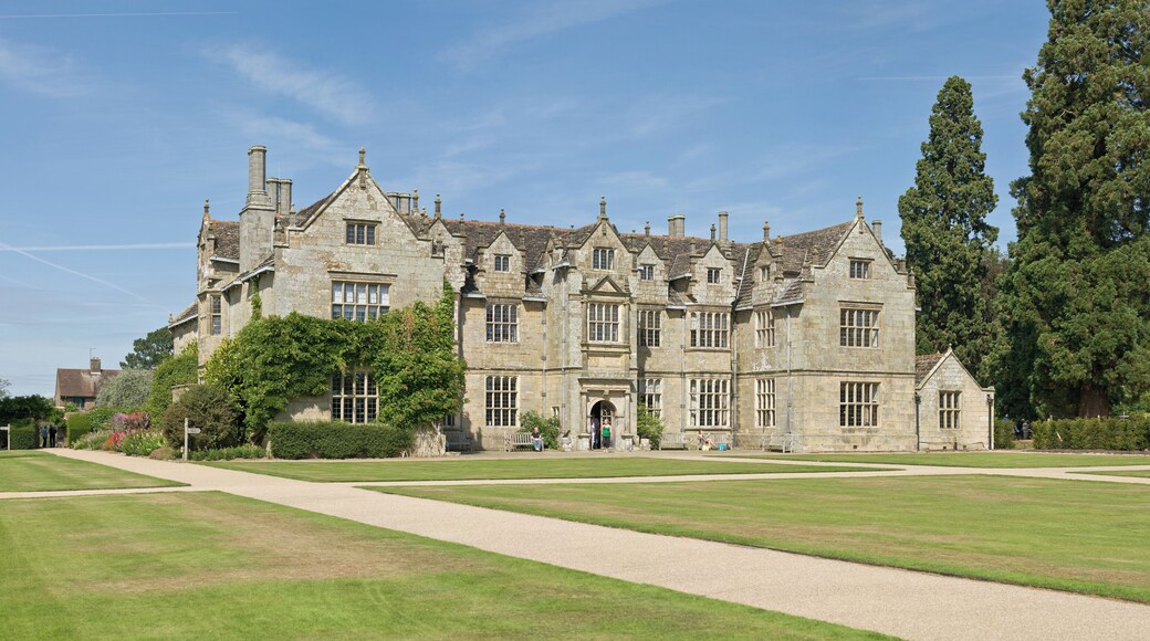 A stitched panoramic 2x3 image of Wakehurst Place Mansion in West Sussex, England. Taken by myself with a Canon 5D and 70-200mm f/2.8L at 70mm.