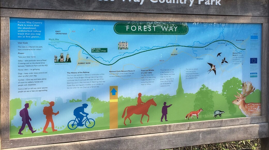 April 2015
Love the Forest Row Country Park, its a 10.5 mile track thats great for cycling, walking or horse riding.