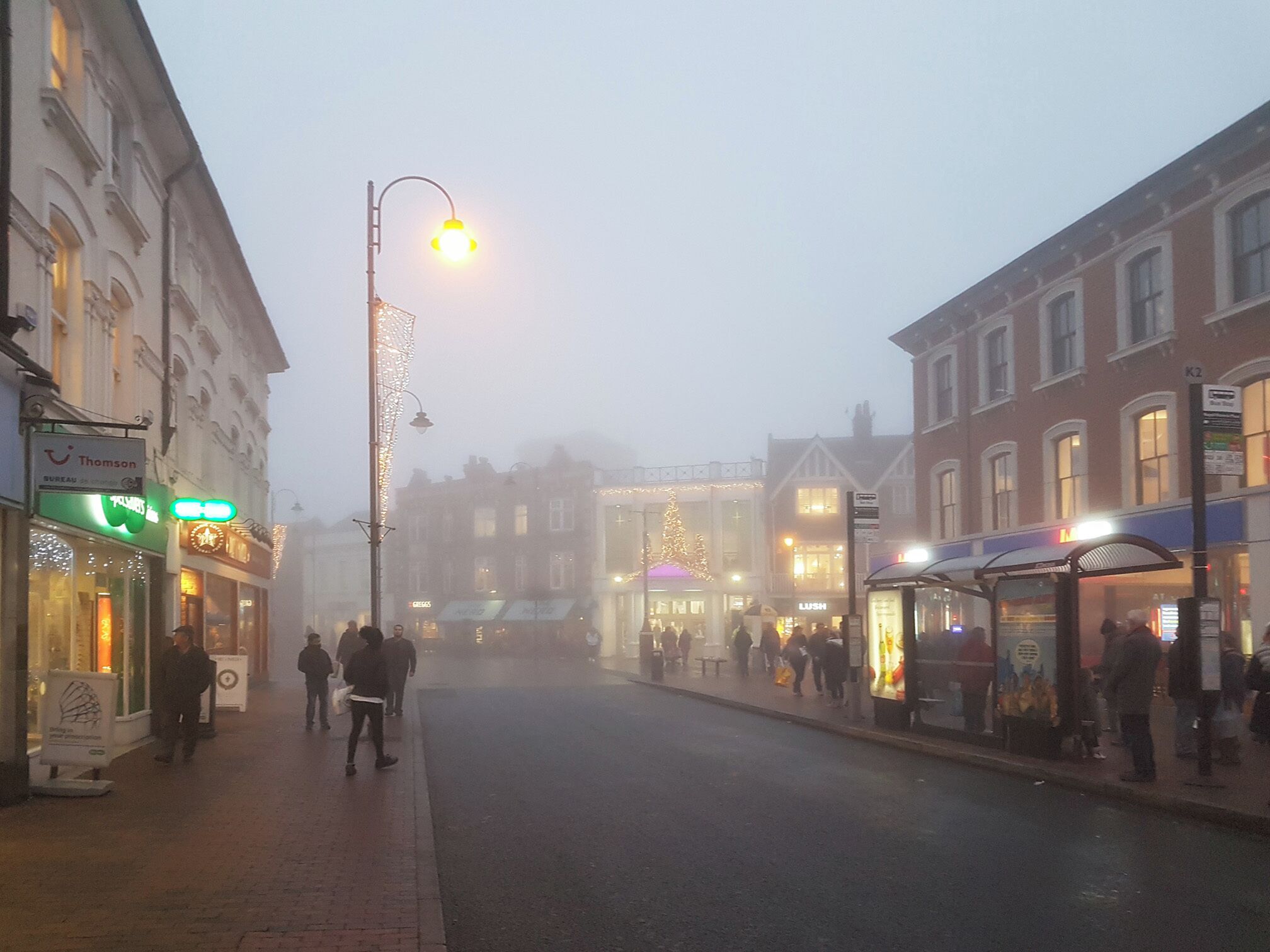 December 2016

A foggy morning in Royal Tunbridge Wells, my home town,

The weather made the image almost look as if it was taken in a different era, The giveaway of course being illuminated shop signs.
