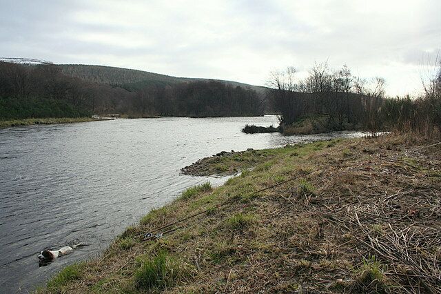 The Junction Pool where the Rothes Burn enters the Spey.