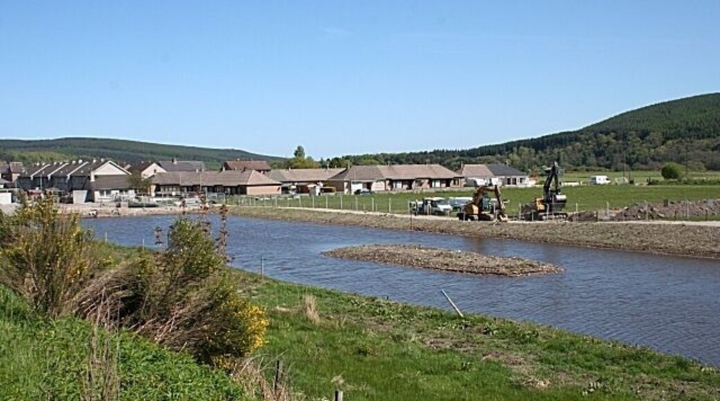 Flood Alleviation Work Not surprisingly, the parts of Rothes which are built on the flood plain of the River Spey are prone to flooding. This is part of an extensive scheme intended to avert future flooding.