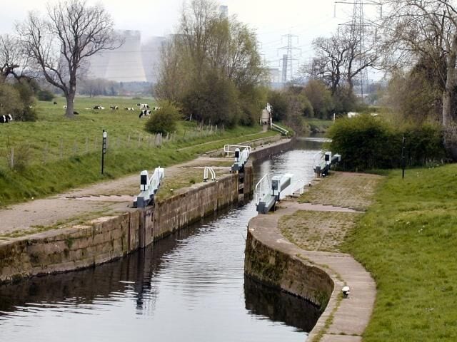 Kegworth Shallow Flood Lock. Often found with only the very tips of the gates visible.