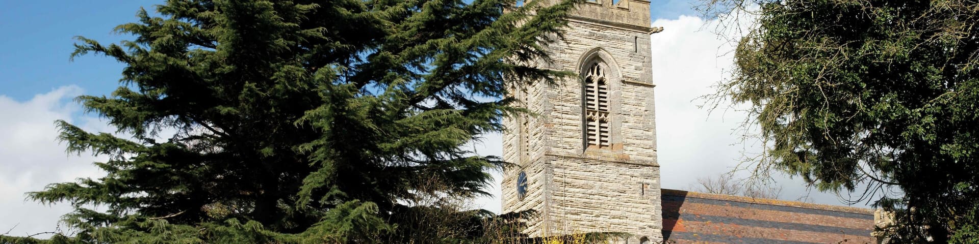 West tower of St Matthew's parish church, Salford Priors, Warwickshire, seen from the south