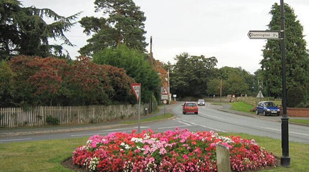 Salford Priors. Salford Priors village centre, looking north towards Bidford.