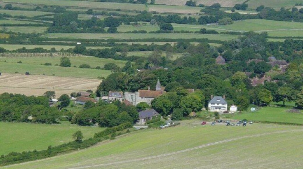 Wilmington Village. Looking north from above The Long Man