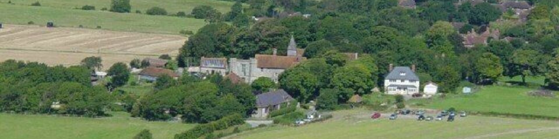 Wilmington Village. Looking north from above The Long Man