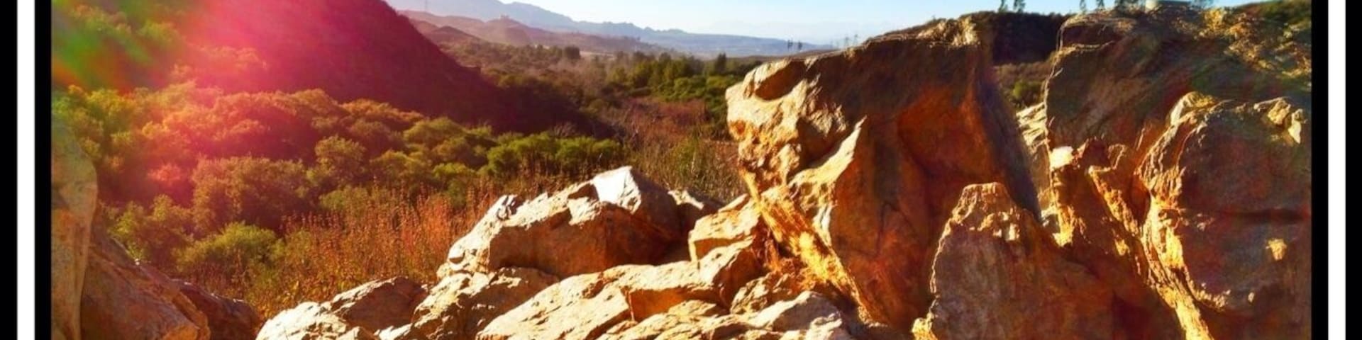 Rock pinnacle looking into the canyon. Careful, it's a long steep drop if you mis step.