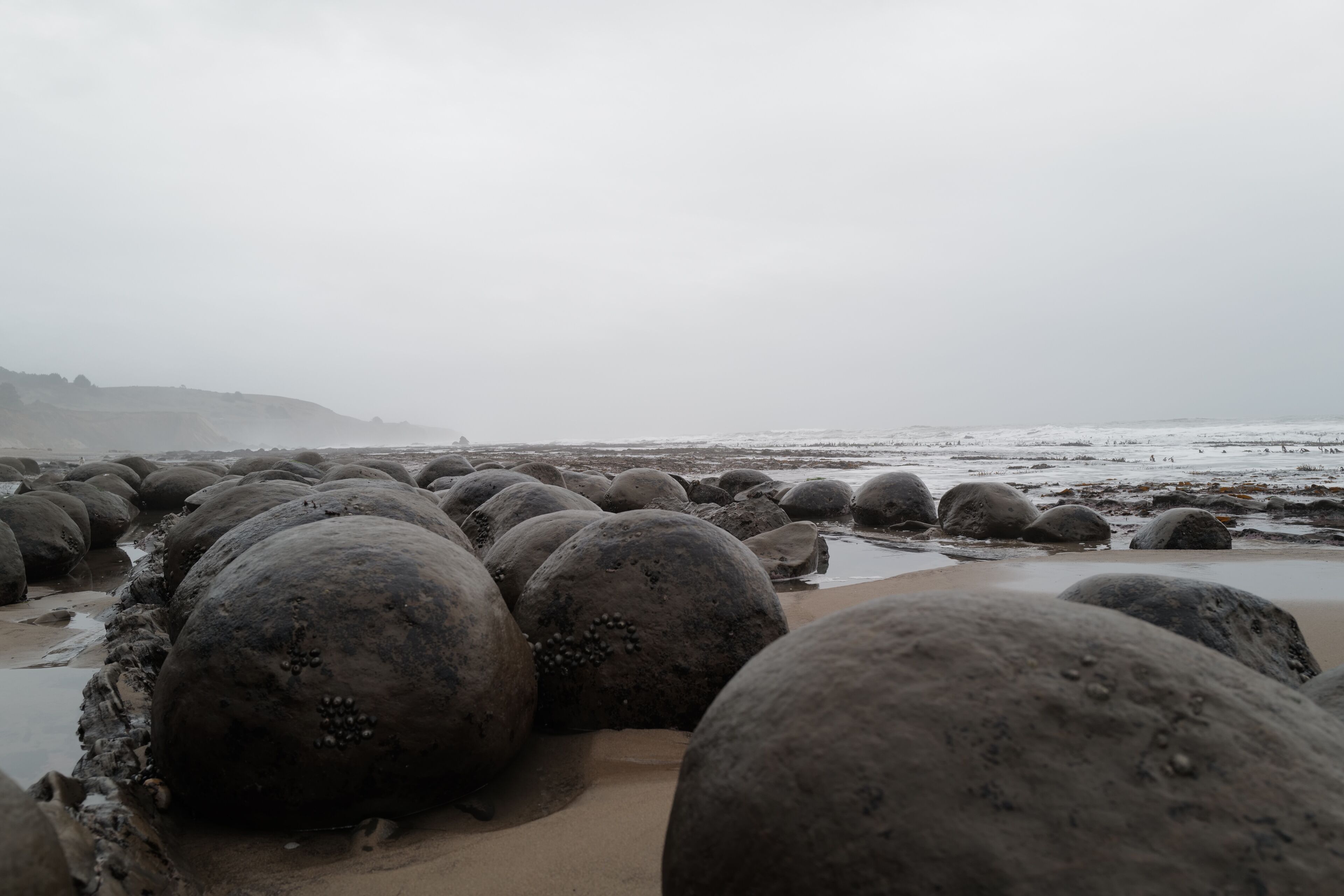 Bowling Ball Beach in Northern California in winter