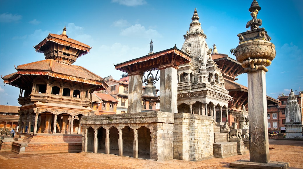 Temples of Durbar Square in Bhaktapur, Nepal.