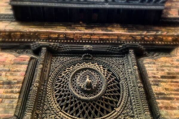 The original peacock window of Bhaktapur.