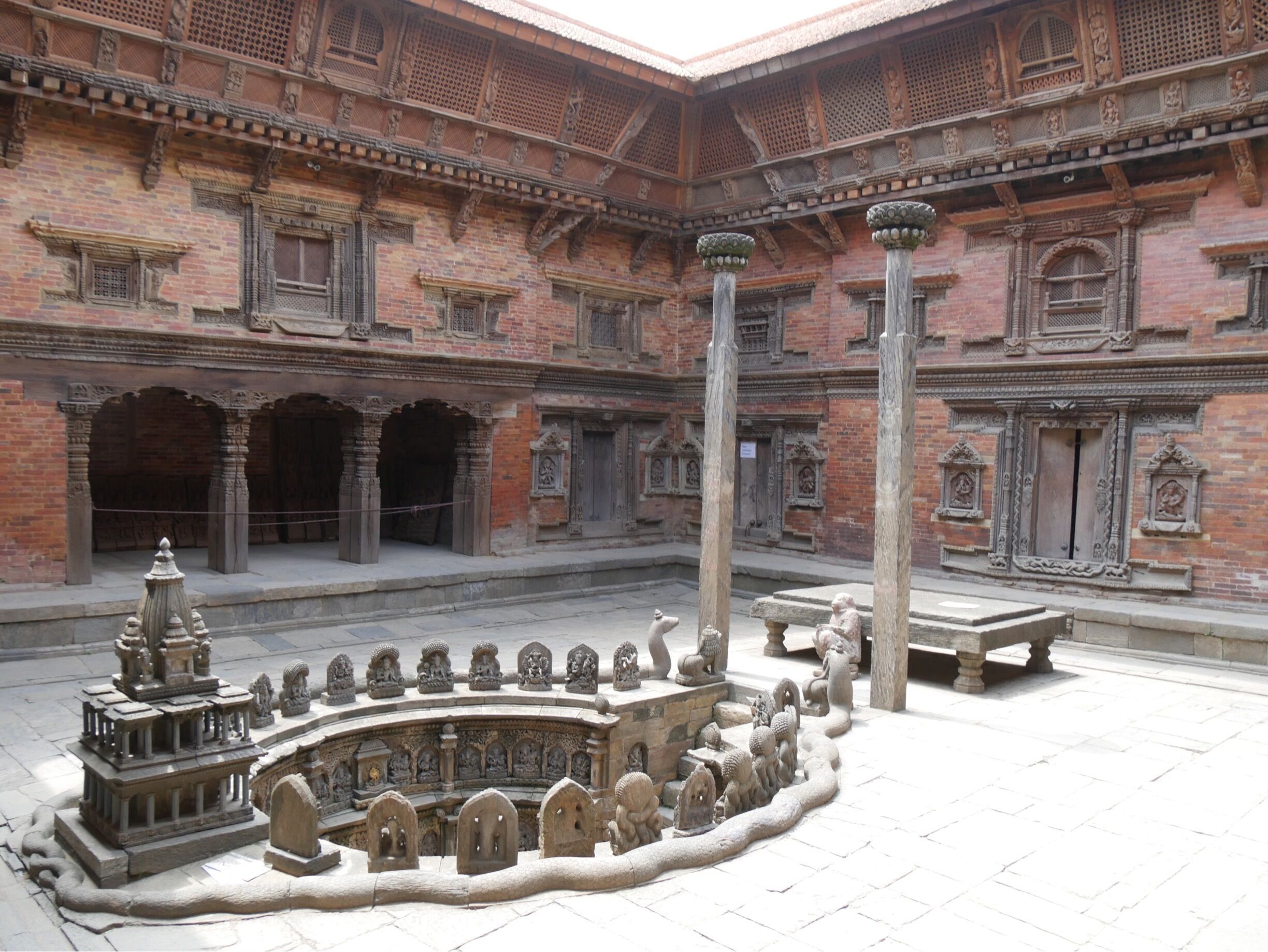 Sundari Chowk view showing the Tisha Hiti, sunken water tank, used by the king for ritual ablutions. 