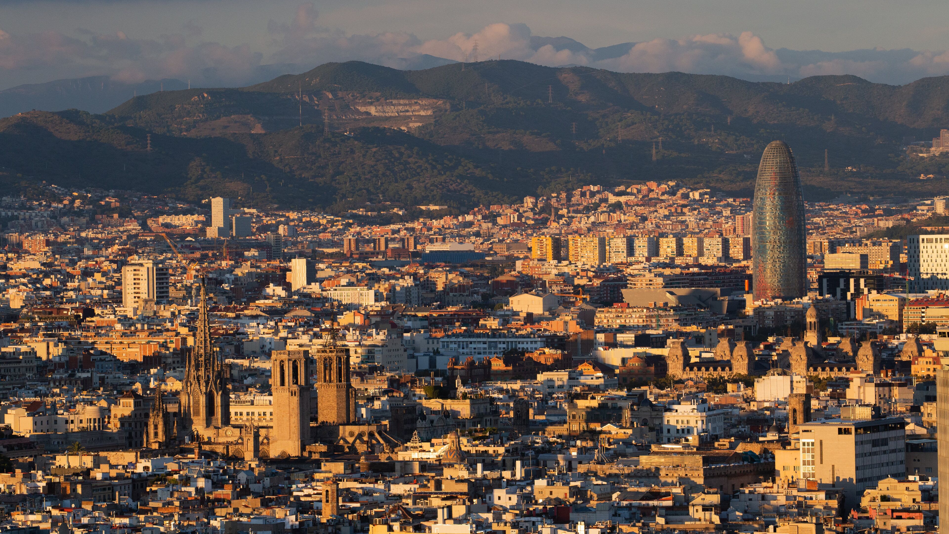 Barcelona showing landscape views and a city