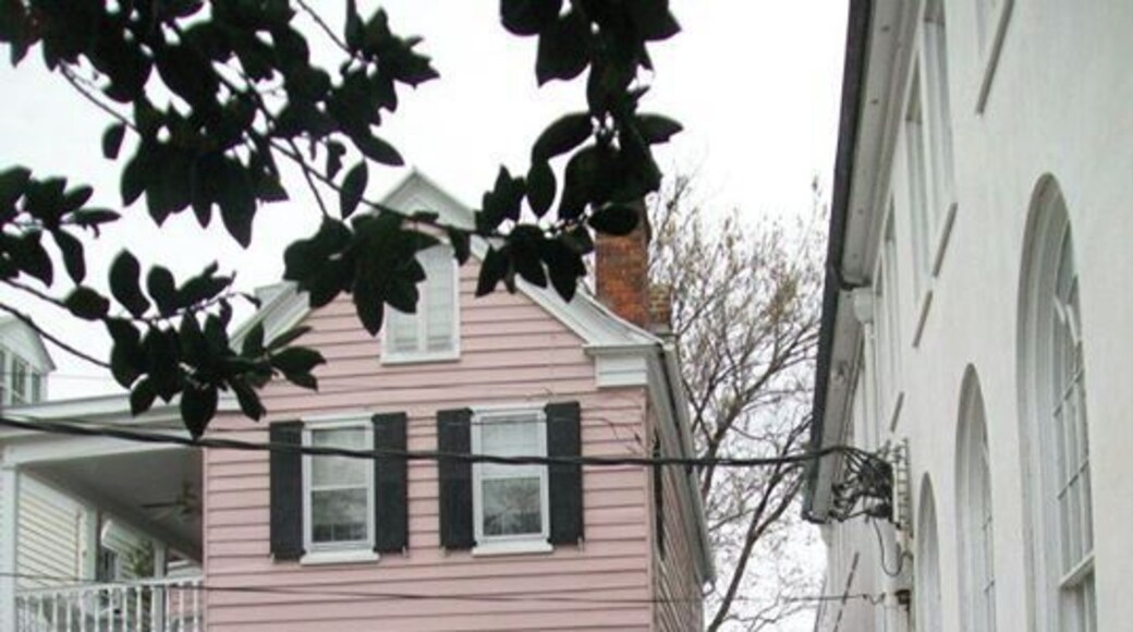 Off Wragg Park Street is this Church and pink house. Beautiful in the Spring.