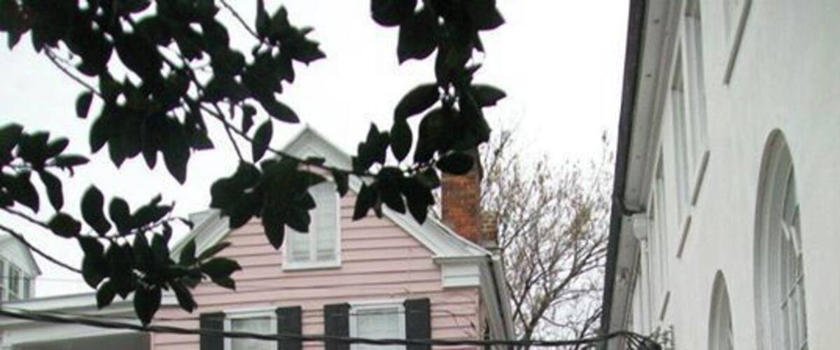 Off Wragg Park Street is this Church and pink house. Beautiful in the Spring.