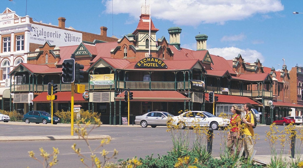 Kalgoorlie - Boulder which includes a small town or village, a hotel and signage