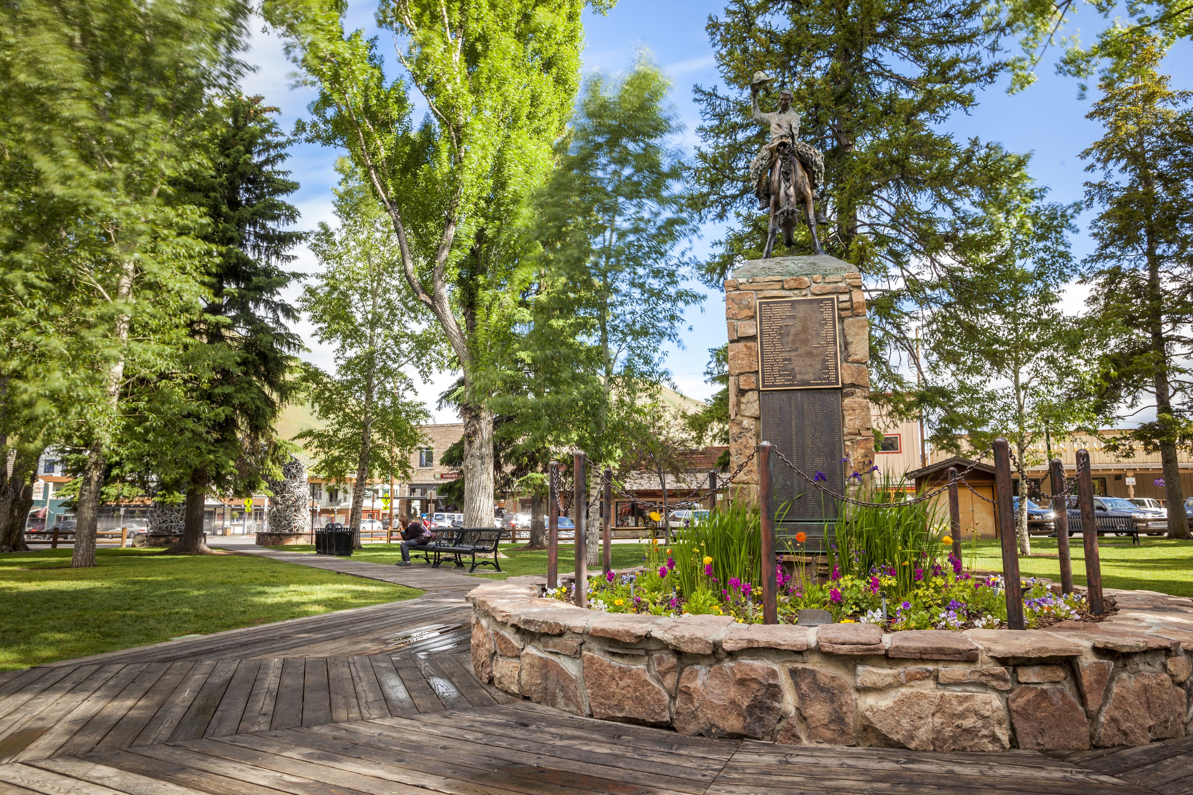 Monument in Jackson hole city center, Wyoming