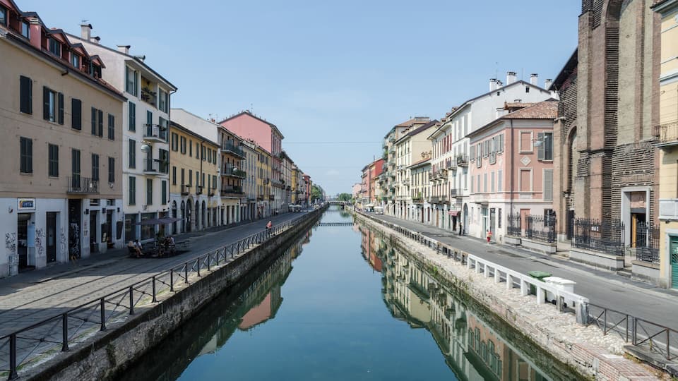A West view of Naviglio Grande, Milano