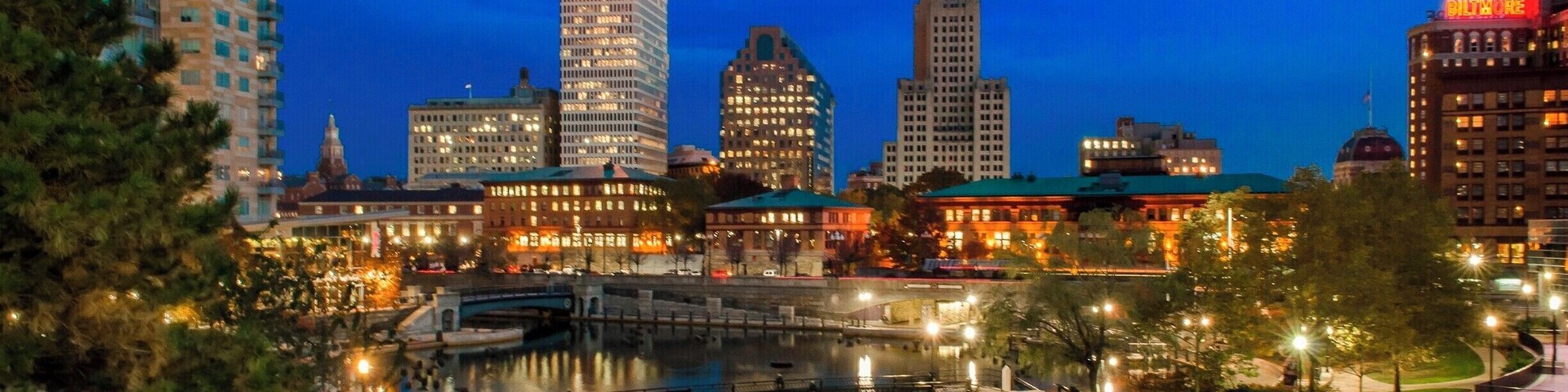 Here is a colorful view of night setting on Providence. In the foreground is the Woonasquatucket River and it flows into the basin at Waterplace Park; the home of Waterfire.
#goldenhour