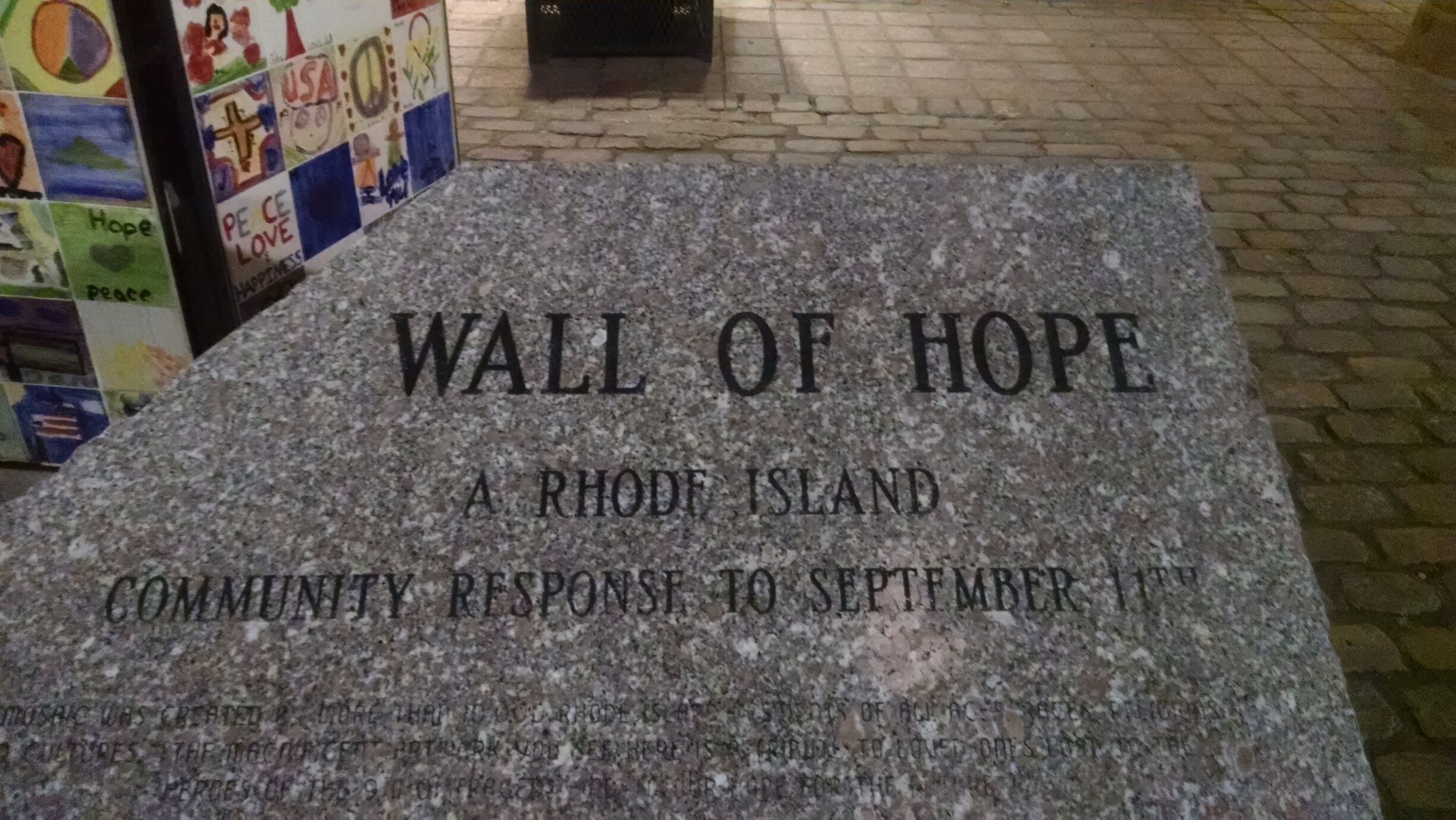 Tiles decorated by the community to remember 9/11. How cool. 