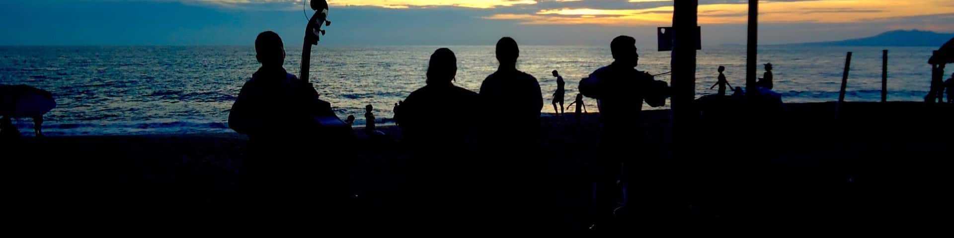 From Central Puerto Vallarta South to the Romantica District, the Malecon boardwalk follows the beach. Along this walkway you can find many venders, performers, beach restaurants and bars. We saw these musicians after eating dinner on the sand. The Romantica District is known for its cobblestone streets, quant shops, and Art galleries.
#BeachTips #BVSBlue Photo Contest
#Culture