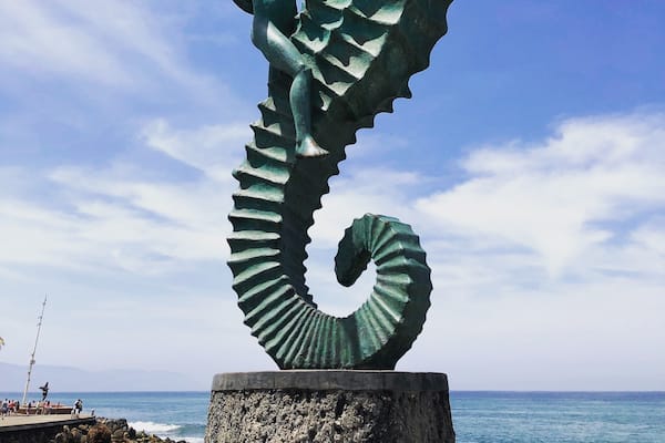 Puerto Vallarta has a beautiful malecón with lovely views and statues.