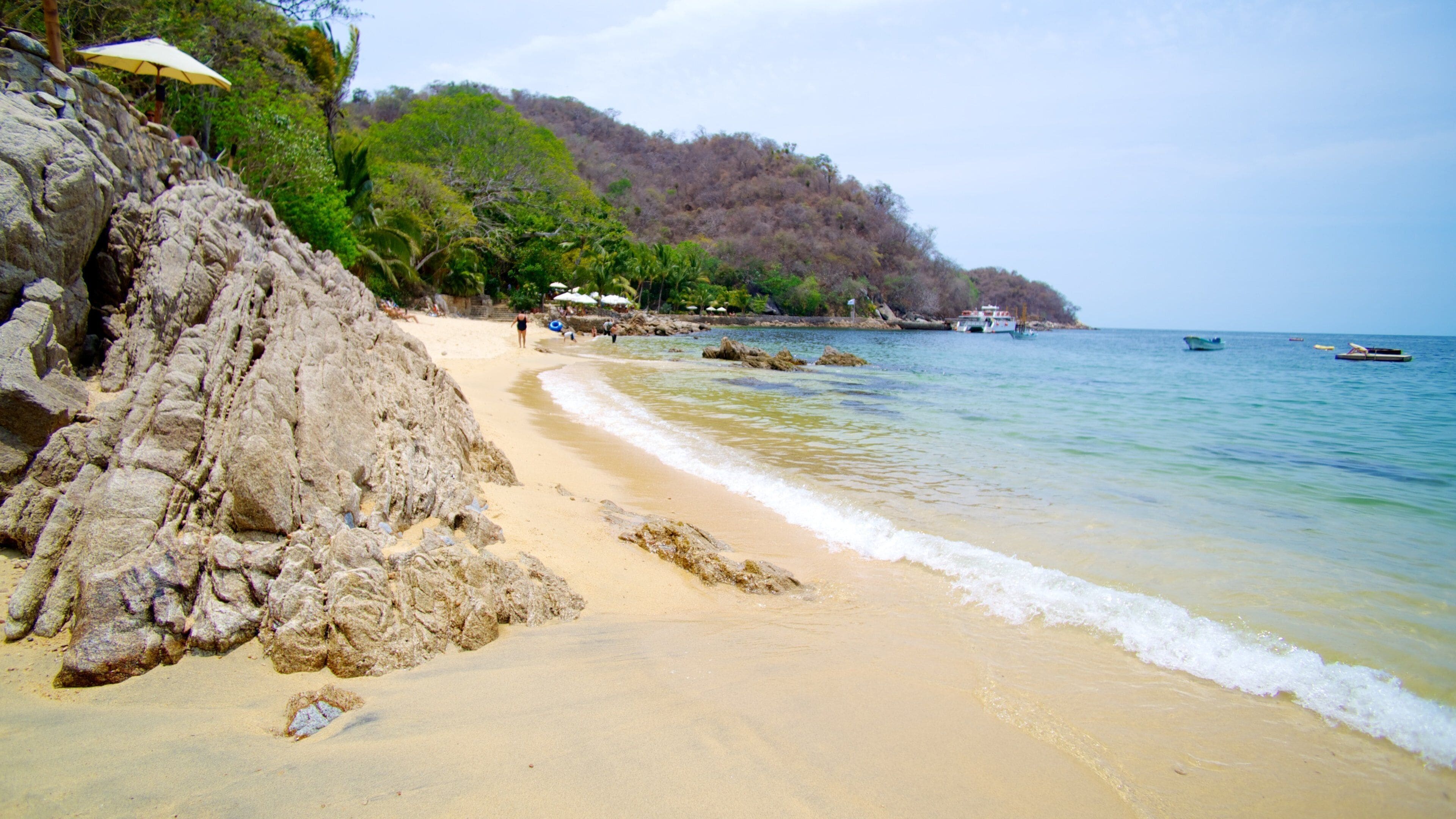 Puerto Vallarta caratteristiche di paesaggio tropicale, spiaggia sabbiosa e baia e porto