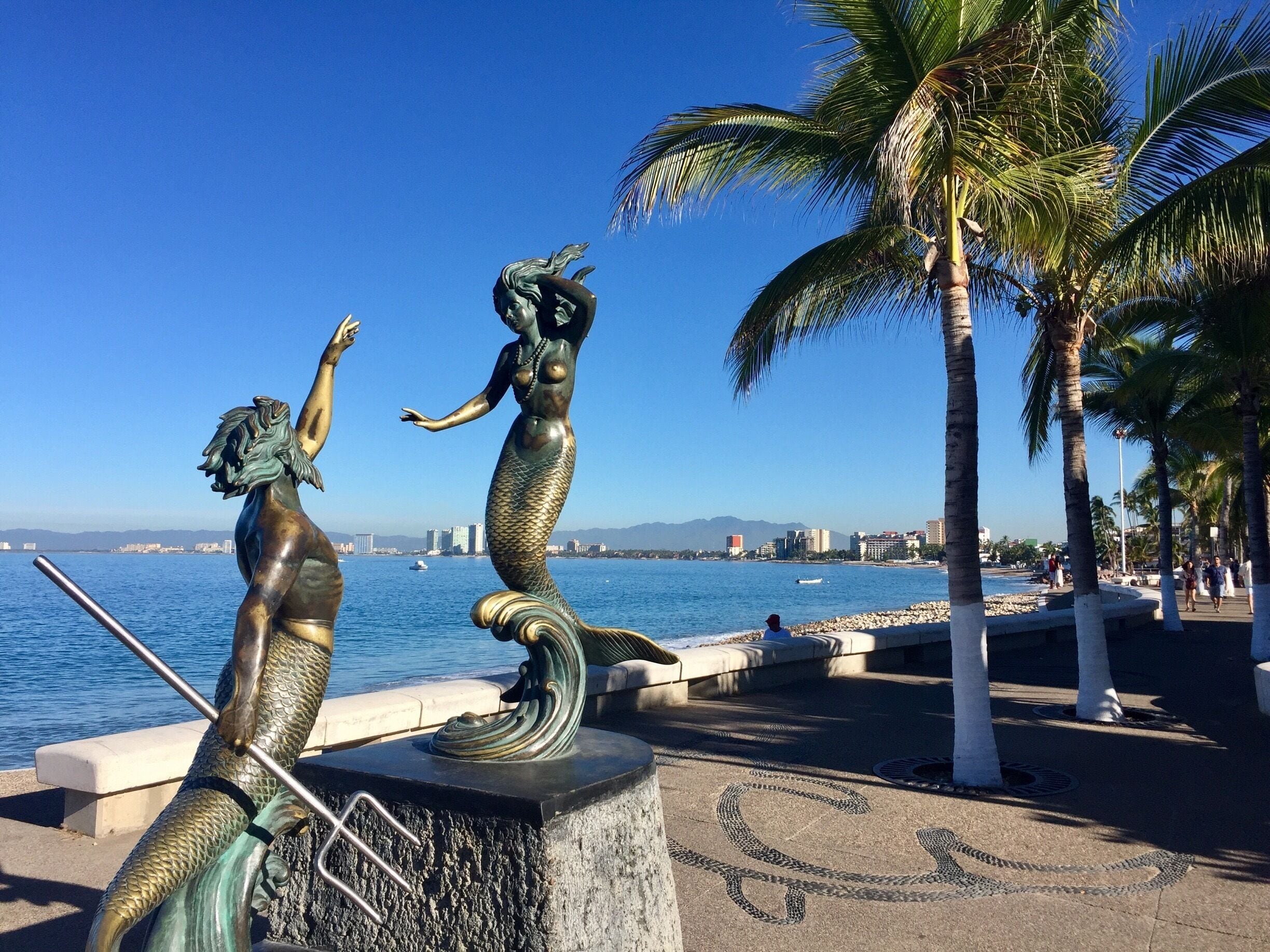 Along the Malecon in Puerta Vallarta on a beautiful winters day! 