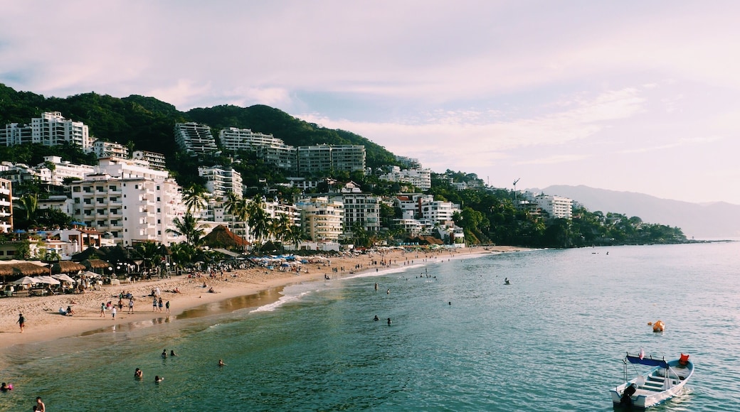 One of the main tourist beaches in Puerto Vallarta, Mexico, is Los Muertos a beach. It's always a party on this #beach, which is surrounded by restaurants, bars, shops, and beautiful mountains.