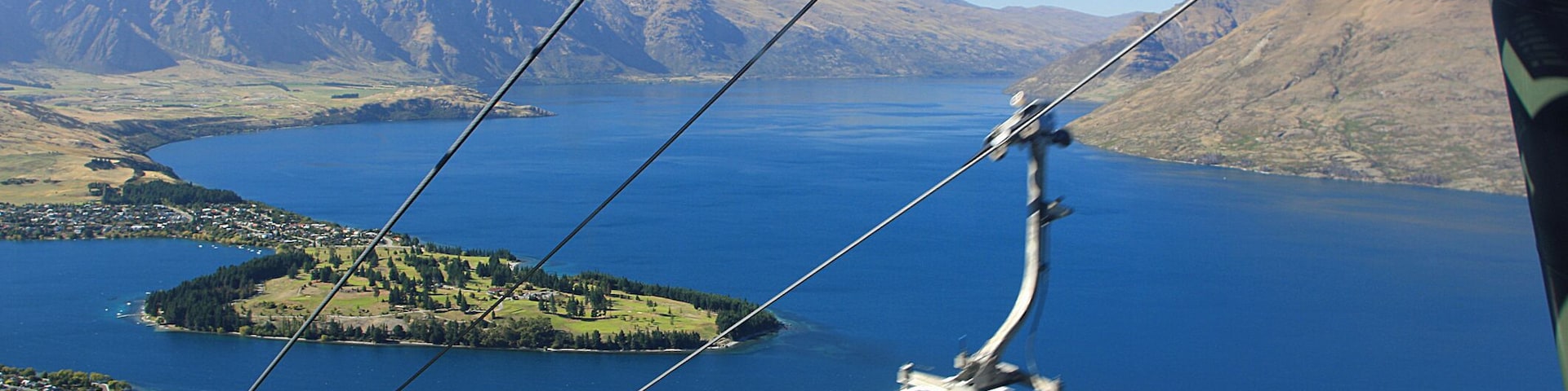 Close-up of cable car in Queenstown, New Zealand