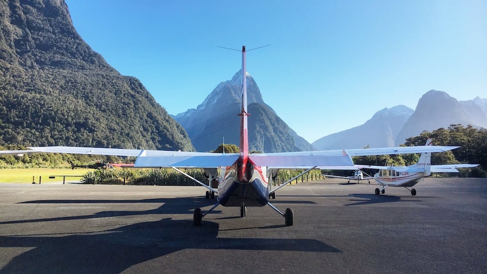 Getting into Milford Sound by air is an incredible way to arrive, particularly since there aren't many World Heritage sites you can fly straight into.
Getting off the plane and turning around to see Fiordland National Park's 1,692m Mitre Peak as a backdrop was a pretty unique moment soon after arriving.
#milfordsound #newzealand #Parks
