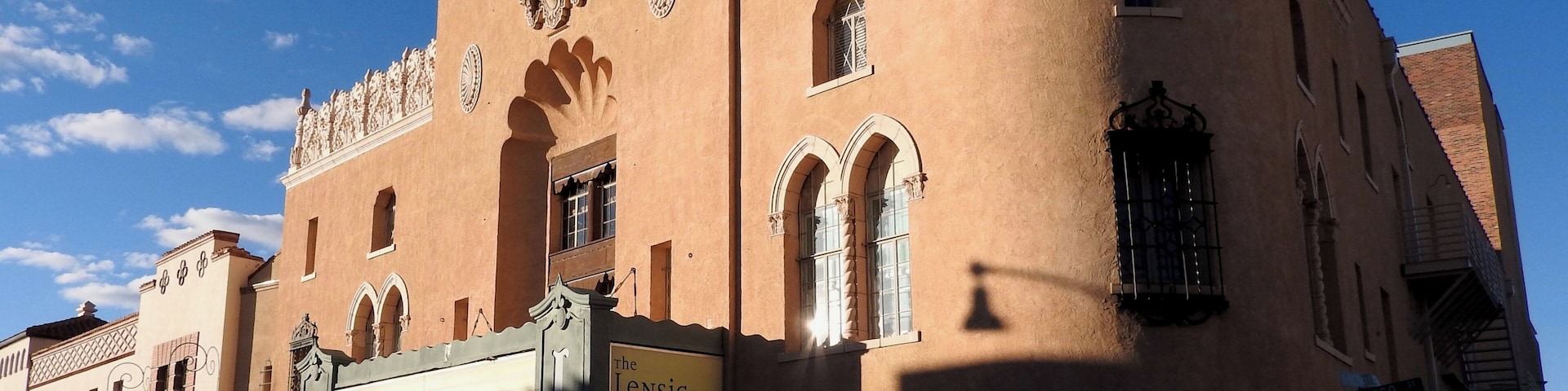 The Lensic Theater, located at 211 West San Francisco Street in Santa Fe, New Mexico, is an 821-seat theater designed by Boller Brothers of Kansas City, well-known movie-theater and vaudeville-house architects who designed almost one hundred theaters throughout the West and mid-West, including the KiMo Theater in Albuquerque. The pseudo-Moorish, Spanish Renaissance Lensic was built by Nathan Salmon and E. John Greer and opened on 24 June 1931. Its name derives from the initials of Greer's six grandchildren. The Lensic was completely restored and renovated between 1999 and 2001, and provides Santa Fe and Northern New Mexico with a modern venue for the performing arts.
#OnTheRoad #Trovember