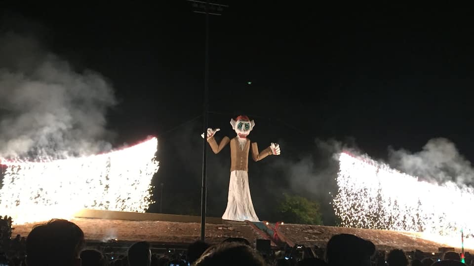 The annual burning of Zozobra (Old Man Gloom) is a lively Santa Fe tradition that includes live music and fireworks along with setting fire to a large paper marionette filled with scrawlings of all the bad that people wish to leave behind.