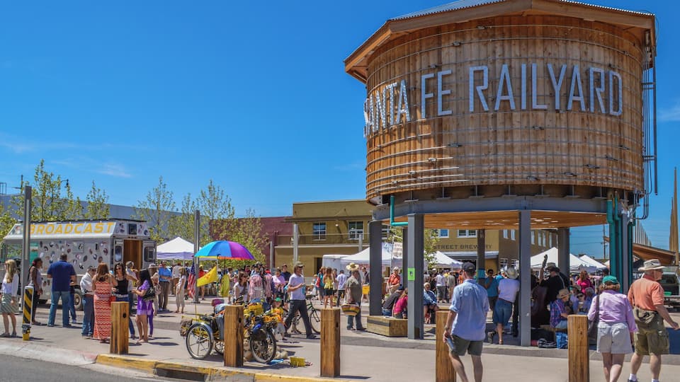 The Santa Fe Railyard is social place in the center of town where you can grab a bite to eat, access bike and walking trails, and on the weekends explore a great farmer's market. #newmexico #santafe