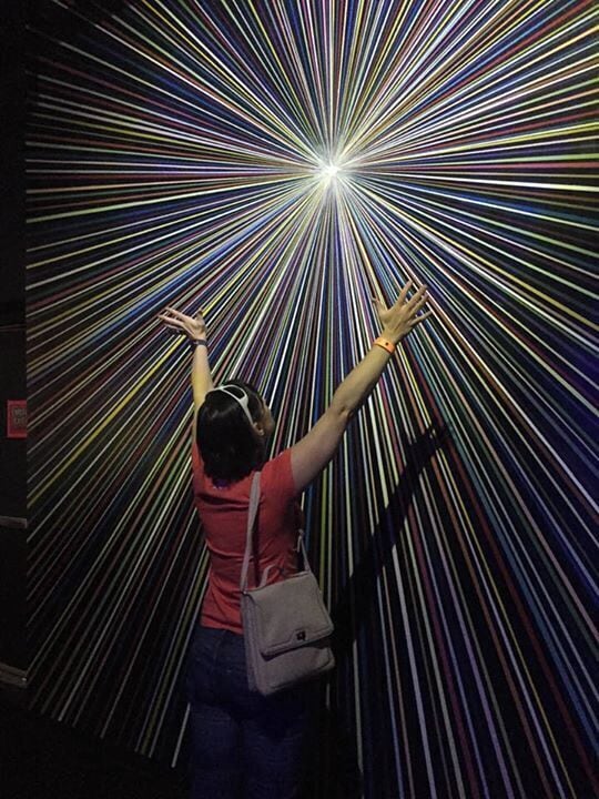 Meow Wolf is one of the coolest, mind-blowing art installations ever!  You're trying to figure out what happened to a family by exploring their house (you can touch and use almost everything in it).  Crawl through doors and holes into different universes.  $18 per visit, but you can spend hours in there!  We left physically and mentally tired from taking in so much!