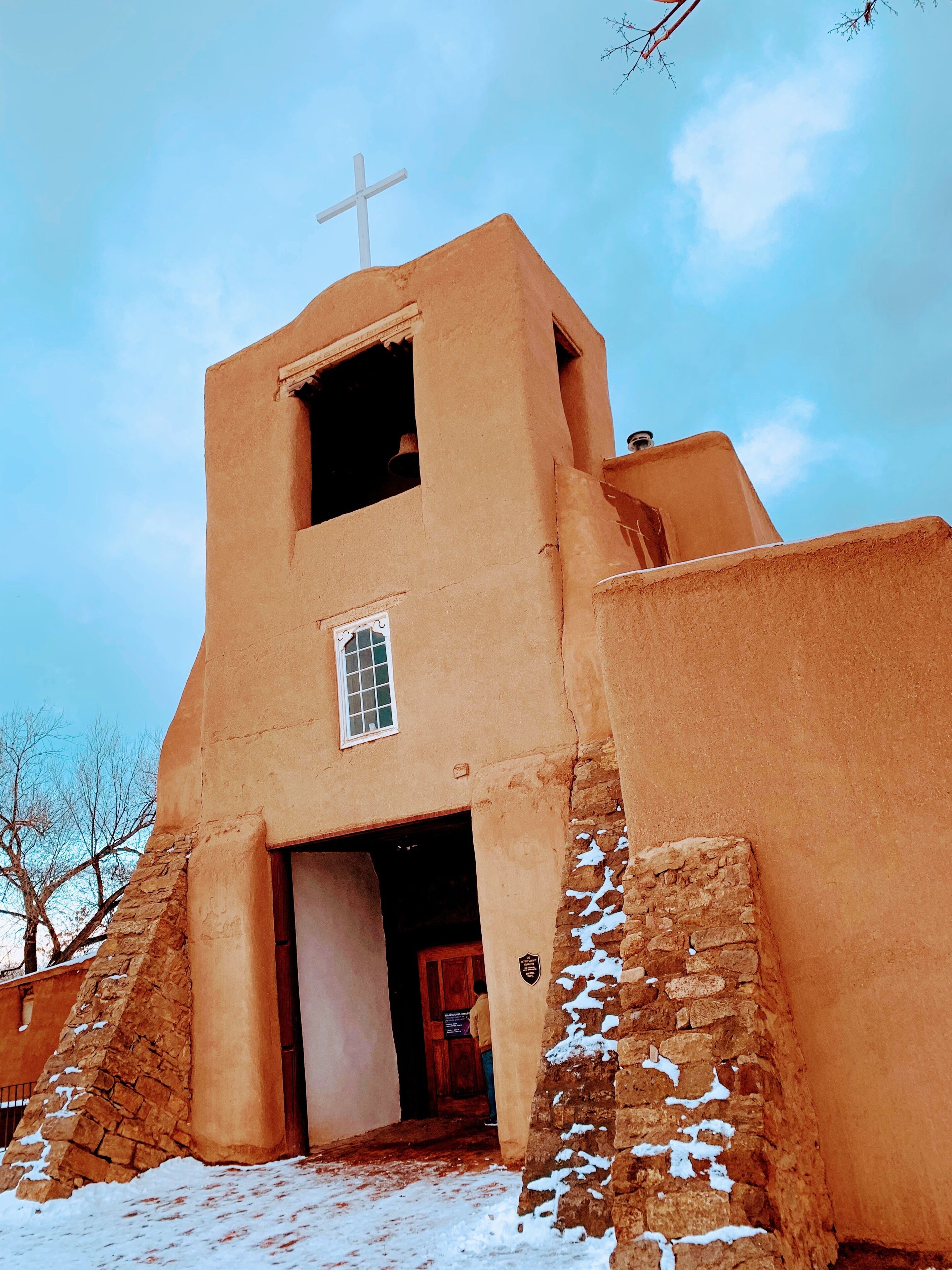 San Miguel Mission is a Spanish colonial mission church in Santa Fe, New Mexico. Built between approximately 1610 and 1626, it is the oldest known church in the United States. The church was damaged during the Pueblo Revolt of 1680 but was rebuilt in 1710 following the Spanish reconquest and served for a time as a chapel for the Spanish soldiers.