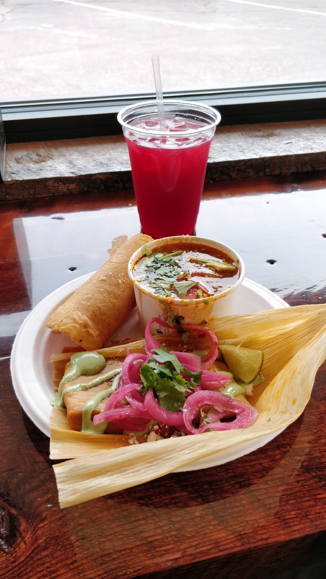 Great pork ttamale and pozole soup all made with local ingredients.  Limited inside seating but they have a nice outside patio.