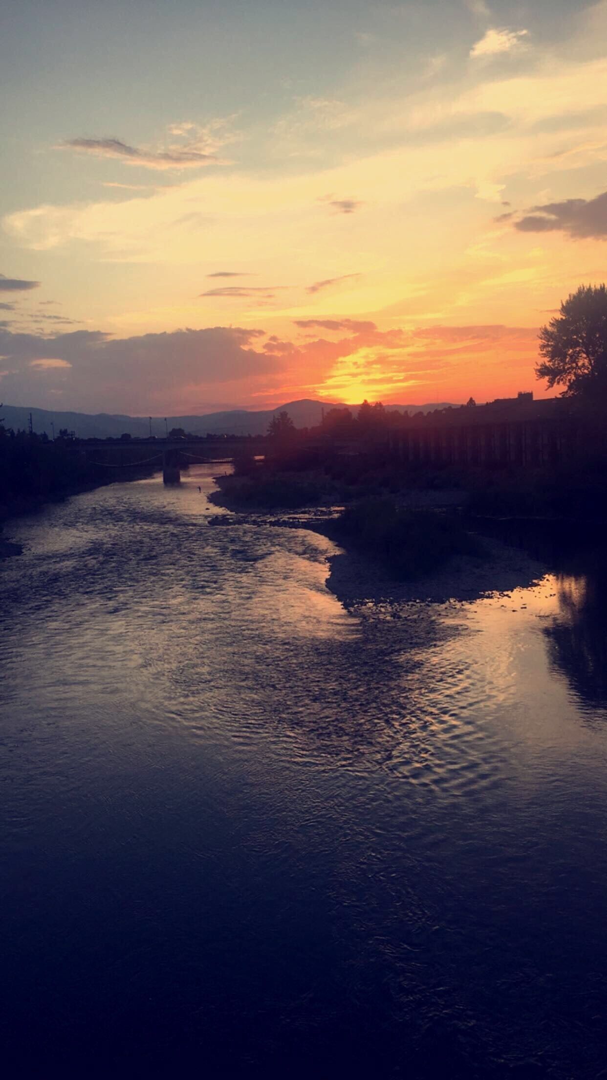 Sunset on the way to the Adams Center in Missoula, MT. 
