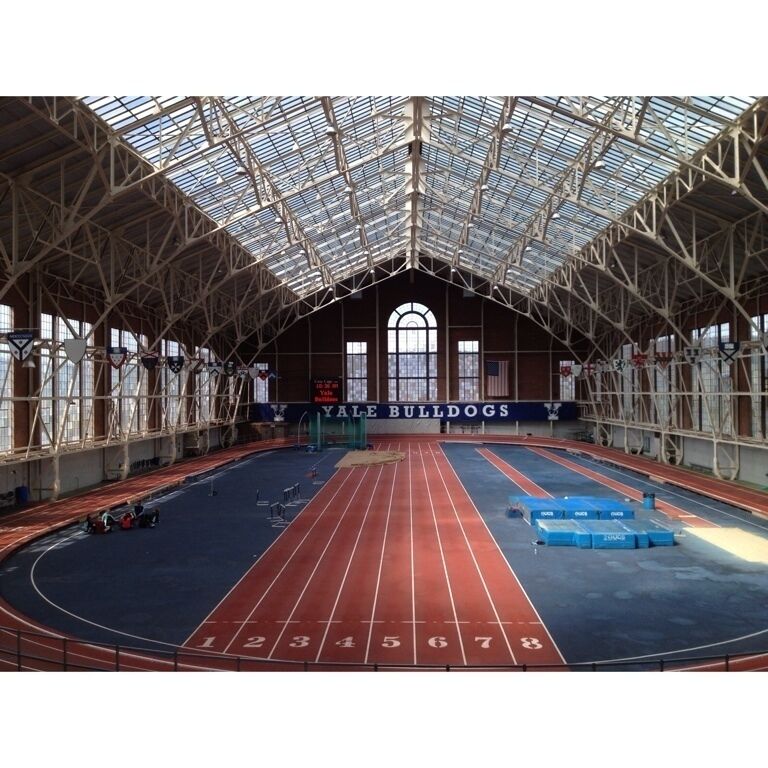 Coxe Cage, home to Yale men's and women's indoor track and field teams. Very unique building with a banked Mondo track. 