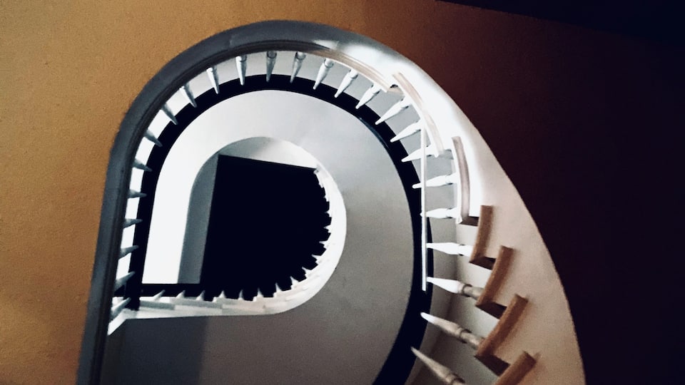 Stairs detail in an apartment complex