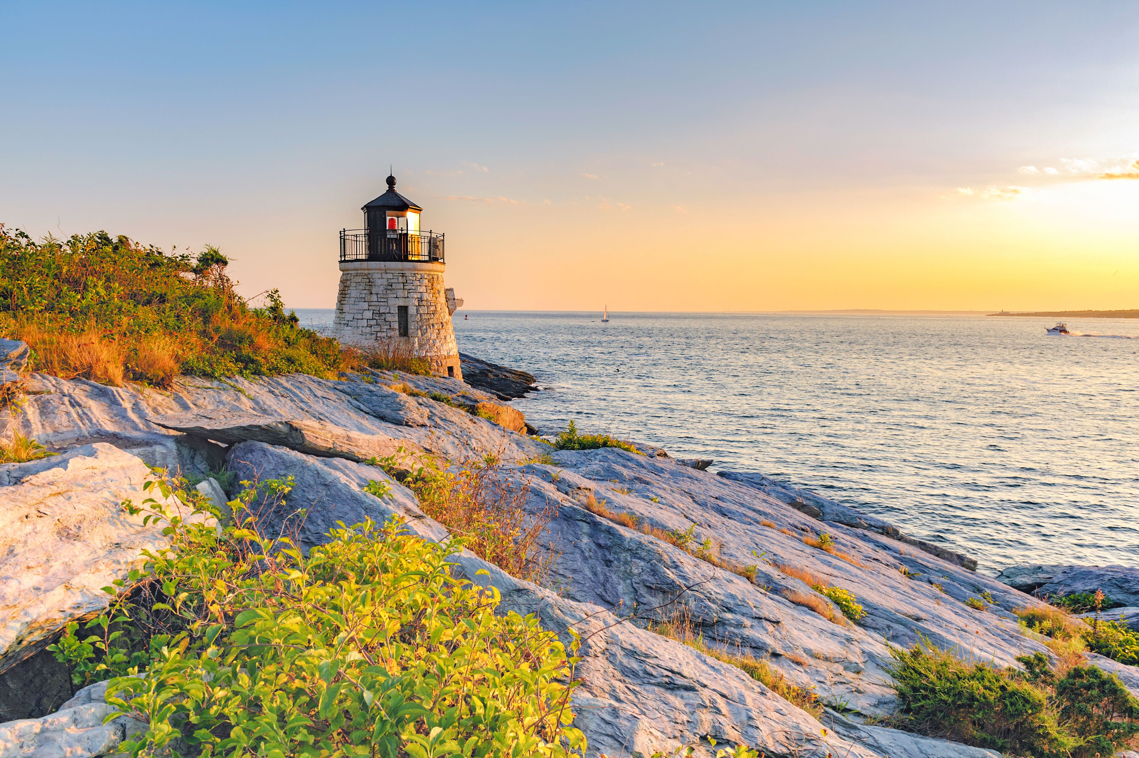 Castle Hill Lighthouse, Newport Rhode Island beautiful scenic New England landscape