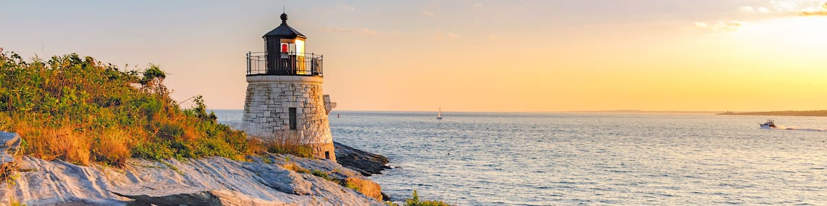 Castle Hill Lighthouse, Newport Rhode Island beautiful scenic New England landscape