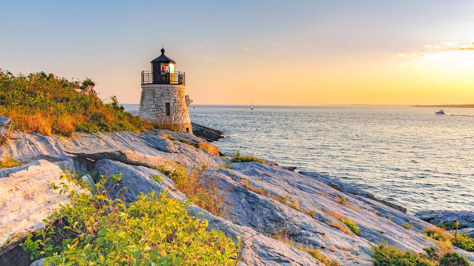 Castle Hill Lighthouse, Newport Rhode Island beautiful scenic New England landscape