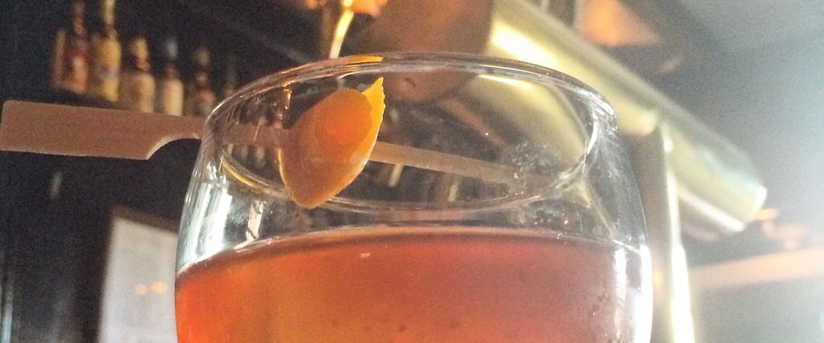 An old fashion in the oldest tavern in America. As an old fashioned lover, this has been the best. And not just because I walked 3 miles for it! The recipe is with a walnut bitters, soaked cherries in brandy and with a cinnamon simple syrup ... I have to cut myself off after two!